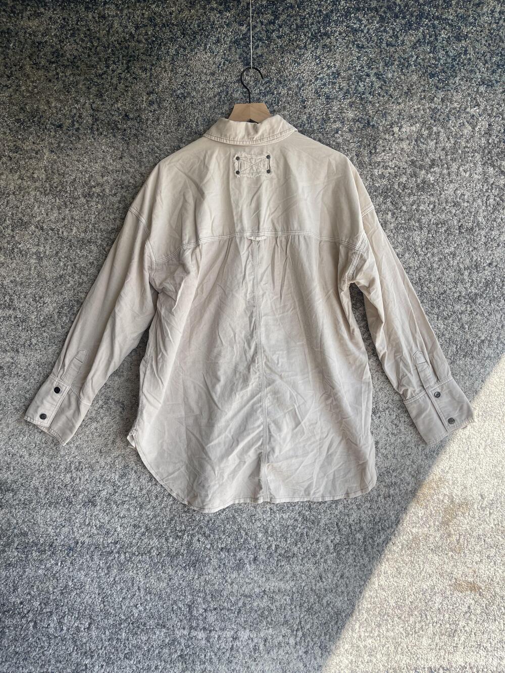 Free People Shirt Womens Medium Oversized Corduroy Champagne Dream Button Up NWT - Picture 7 of 7